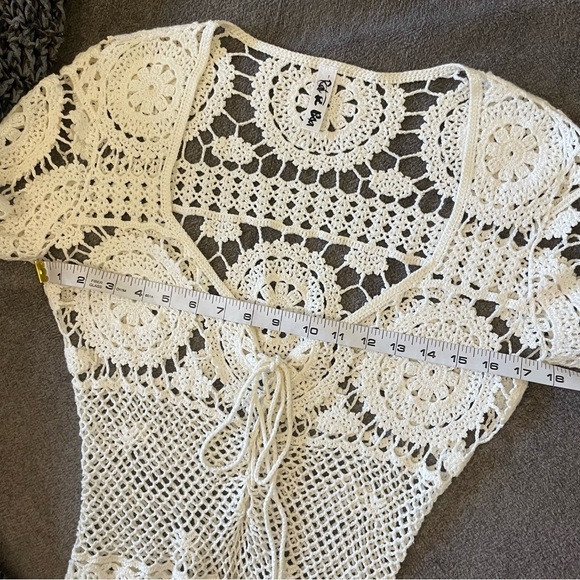 Rat & Boa White Crochet Resortwear Dress Medium - Picture 7 of 11